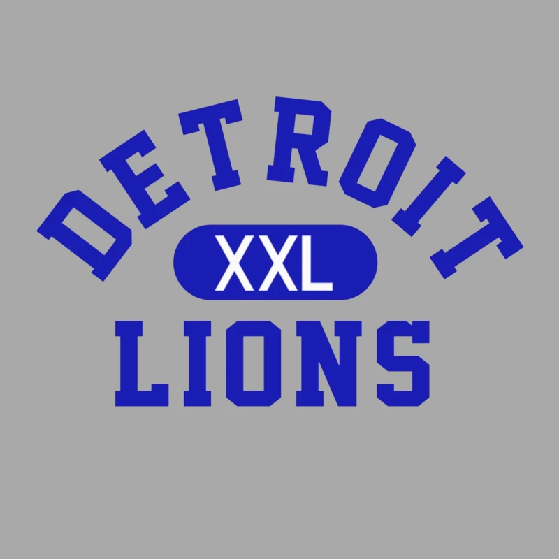 Detroit Lions XXL Sports Team Logo in Blue Typography Female Pullover Hoodie