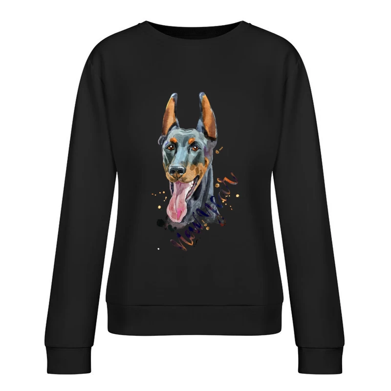 Portrait artistique d'un Doberman Femme Sweat-shirt à enfiler