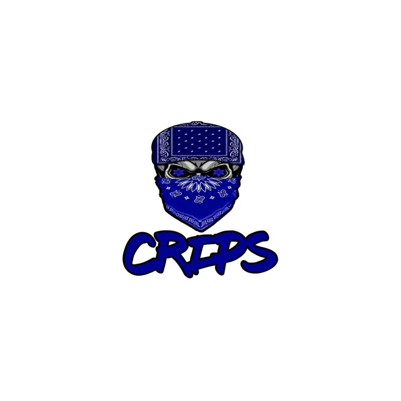 Blue Bandana Skull with Crips Gang Symbol iPhone Case