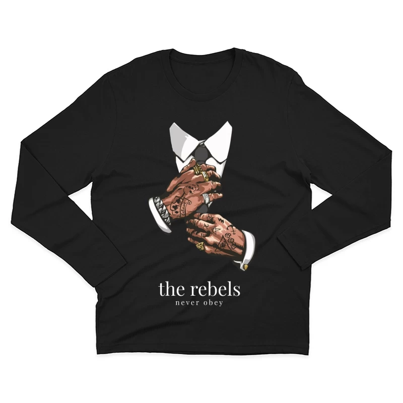 Rebellisches Tattoo-Design Herren Langarm T-Shirt