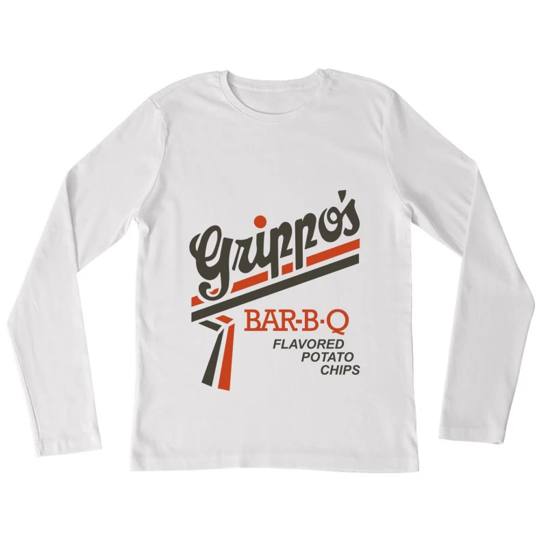 Vintage Grippo's BBQ Potato Chips Logo Design Female Long Sleeve T-Shirt