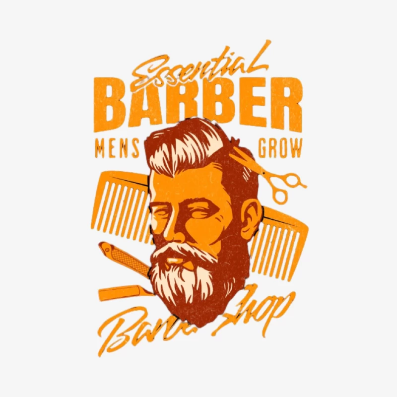 Design de salon de coiffure avec barbe et peigne Homme Sweat-shirt à enfiler