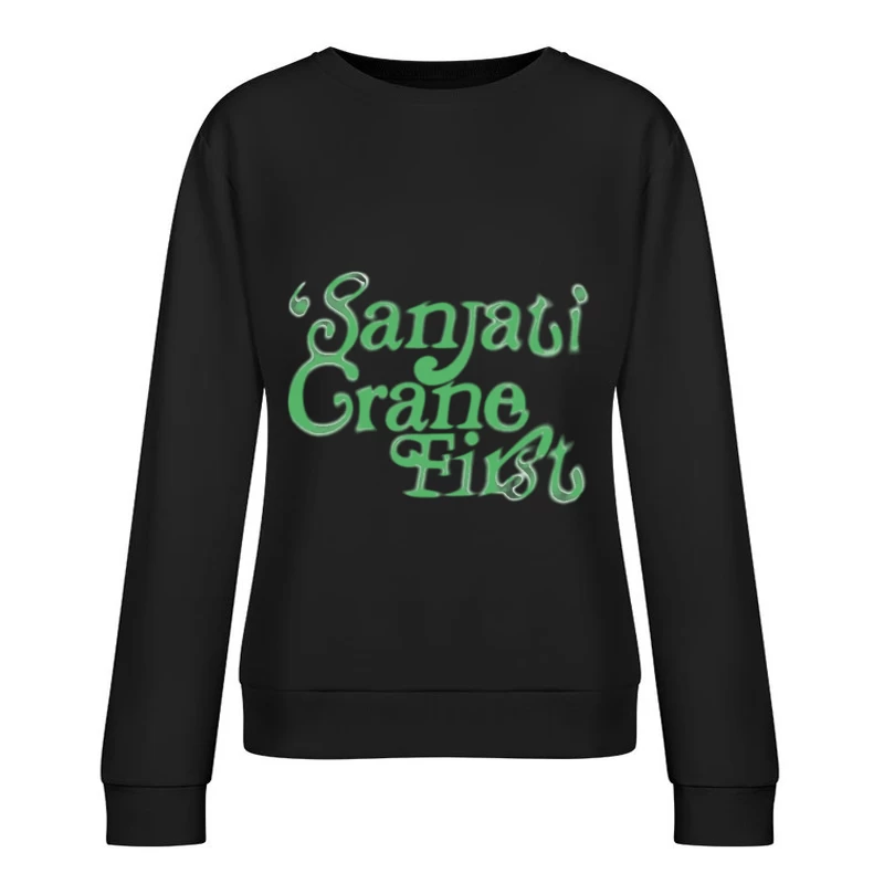 Sanjati Crane Schriftzug Damen Pullover Sweatshirt