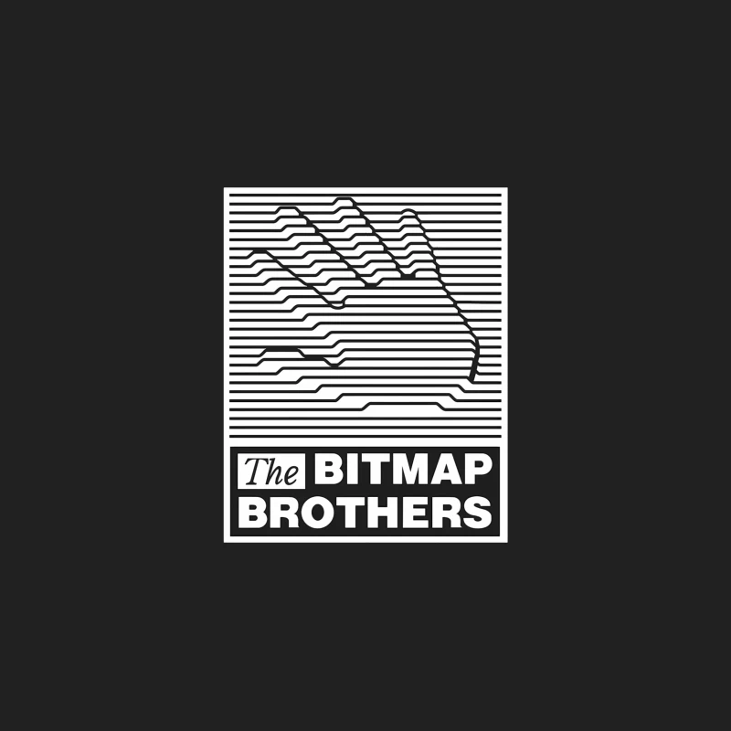 Bitmap Brothers Logo with Striped Hand Optical Illusion Bucket Hat