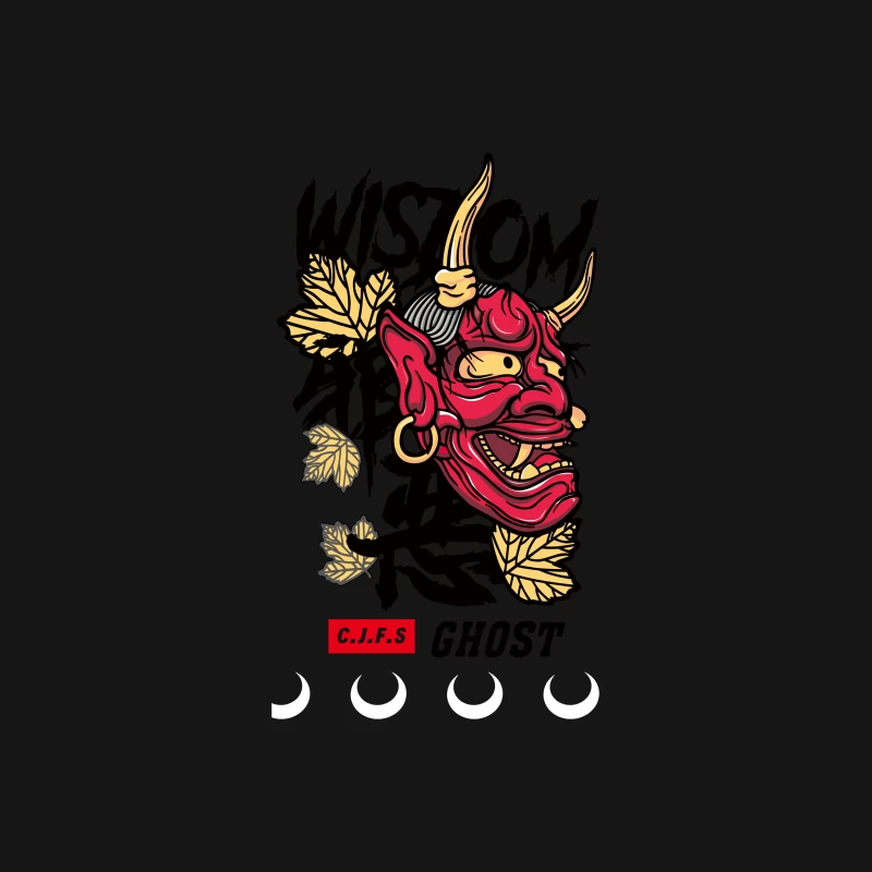 Weisheit Oni Maske Design Herren T-Shirt