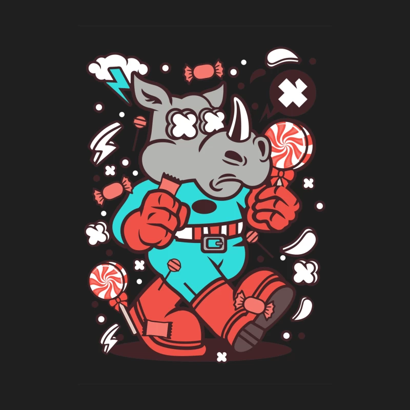 Rhino super-héros, sucettes et bonbons Homme Débardeur