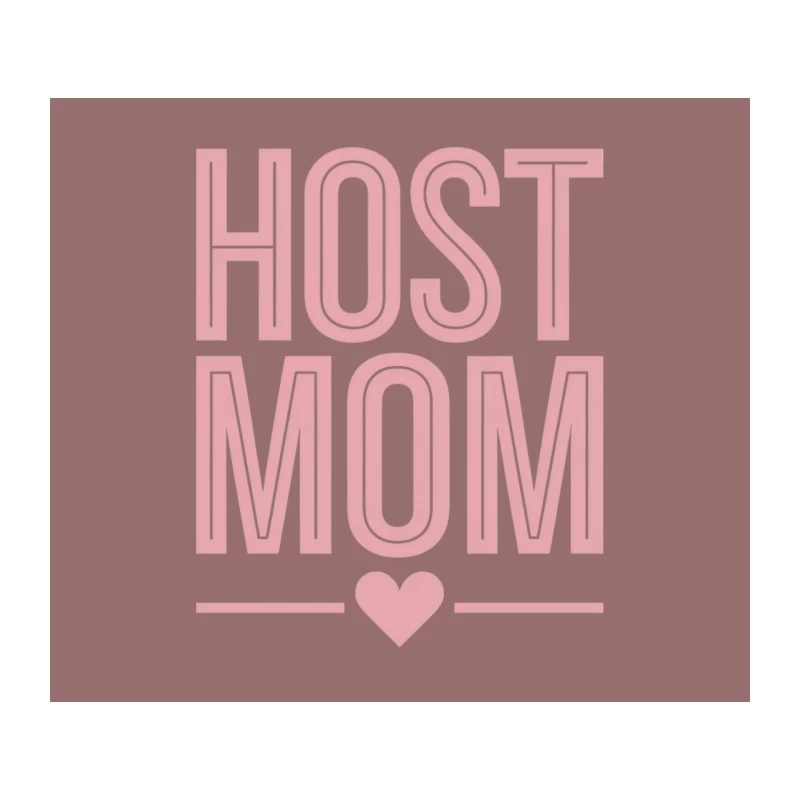 Host Mom Typography with Pink Heart Tapestry