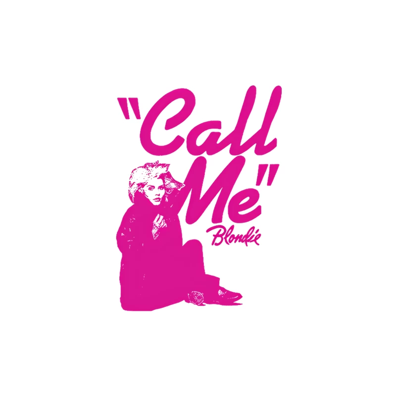 Vintage Pink "Call Me" Blondie Single Poster Tapestry