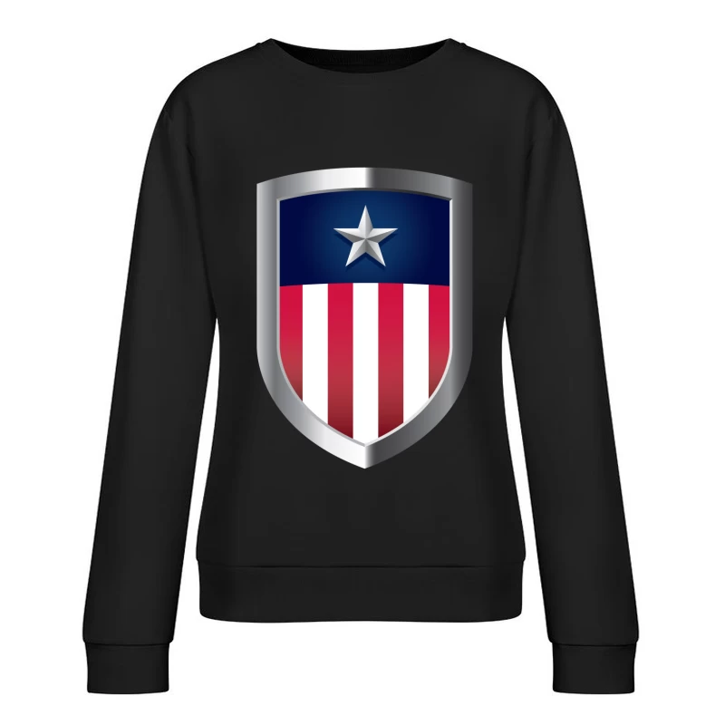 Star and Stripes Shield Female Pullover Sweatshirt