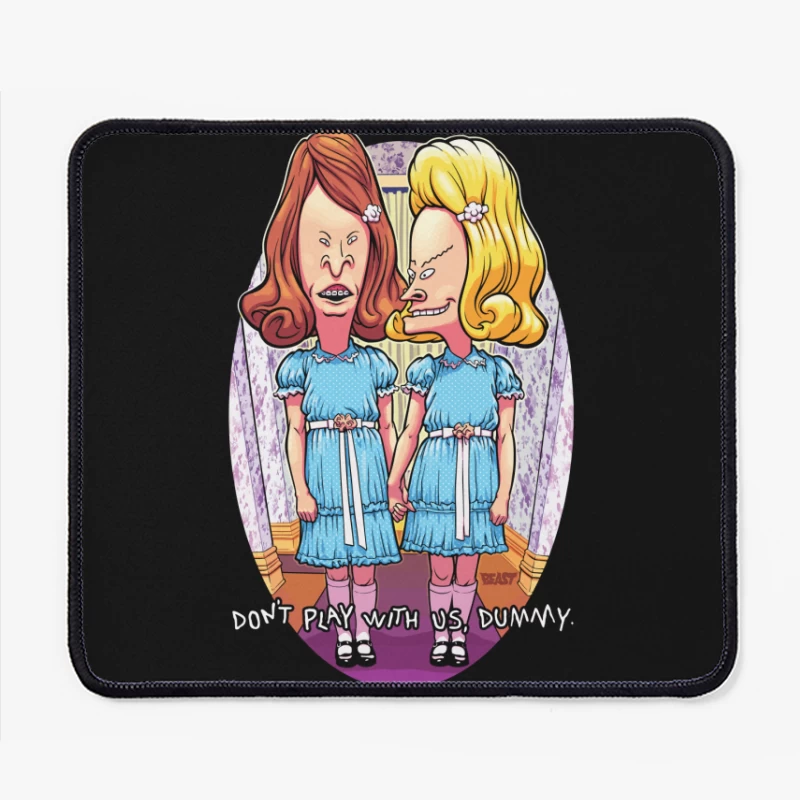 Humorous Cartoon Parody of Horror Characters Mouse Pad