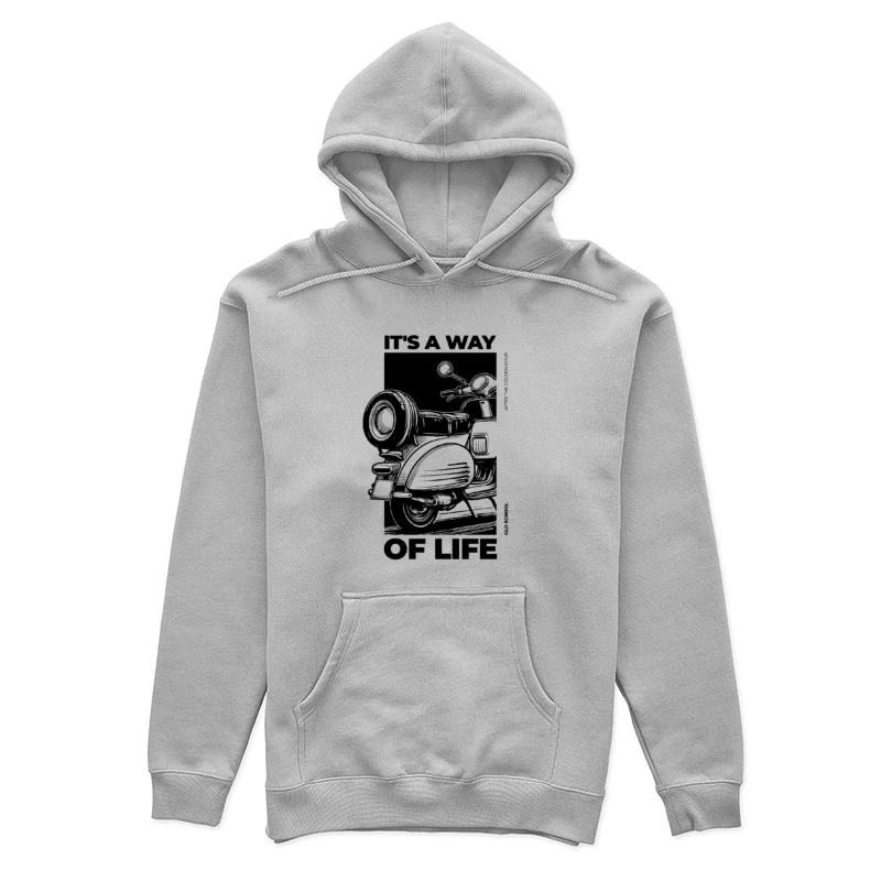 Vintage Scooter Lifestyle Illustration Female Pullover Hoodie