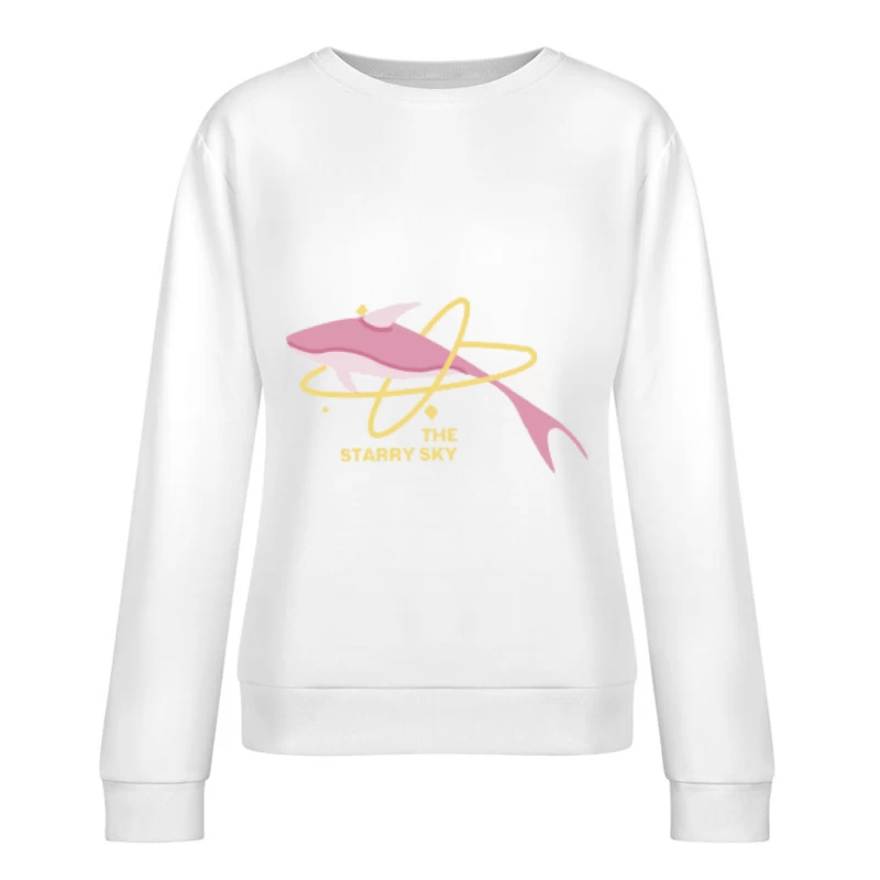 Rosa Hai im Weltraum Damen Pullover Sweatshirt