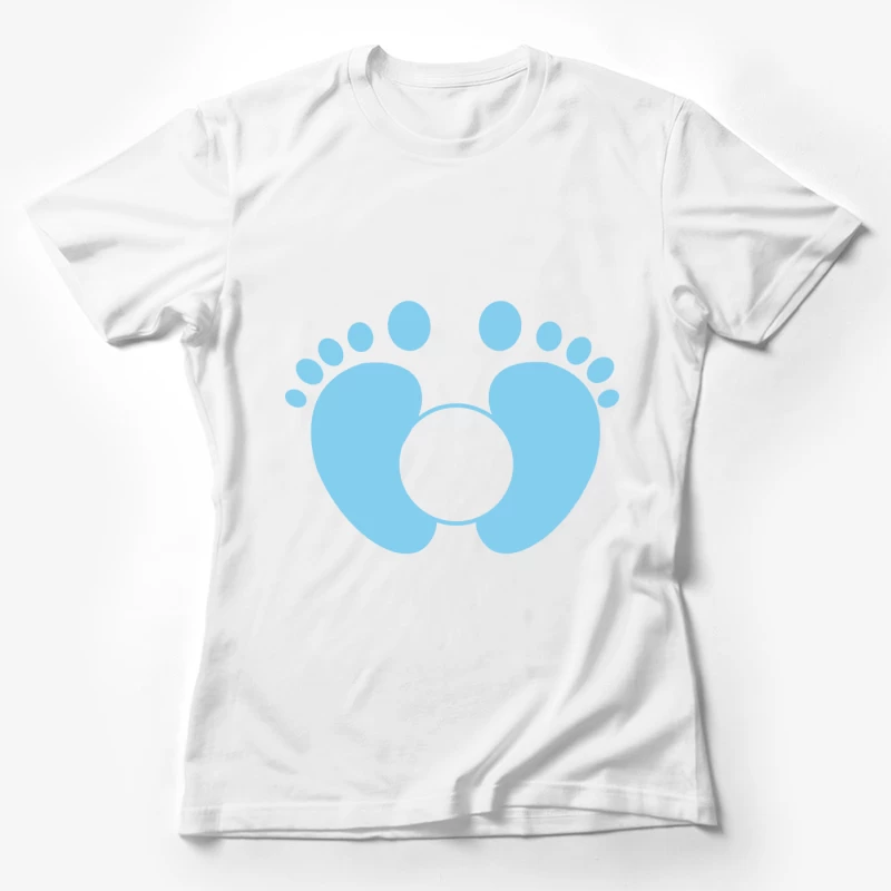 Empreintes de Bébé en Bleu Femme T-Shirt
