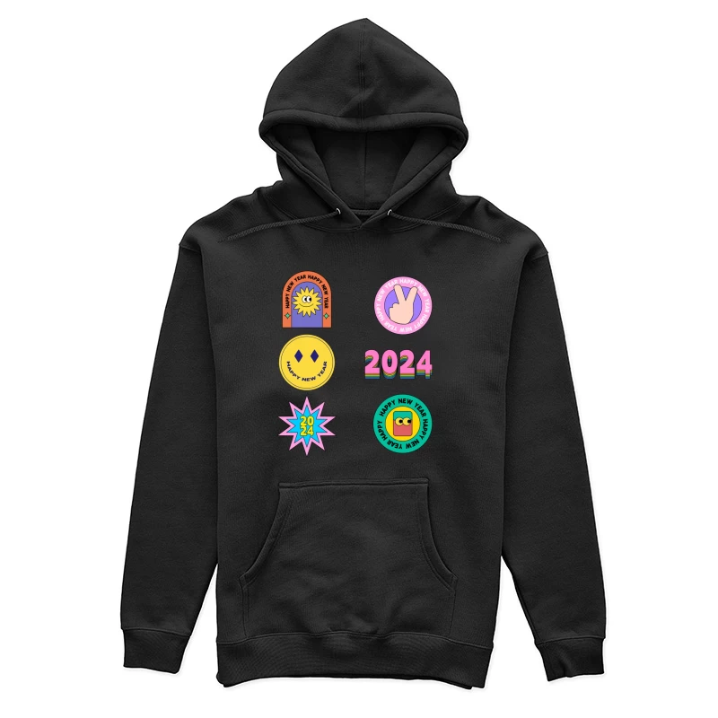 Fröhliches Neujahr 2024 Sticker Design Damen Pullover Hoodie