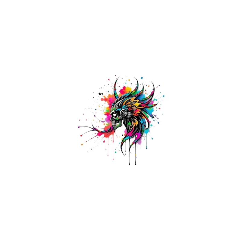 Colorful Tribal Skull Art iPhone Case