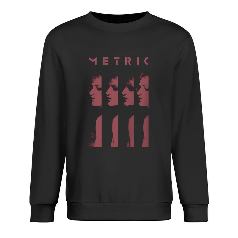 Metric Sliced Red Male Pullover Sweatshirt