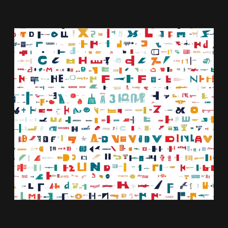 Colorful Typographic Abstract Pattern Design Mouse Pad