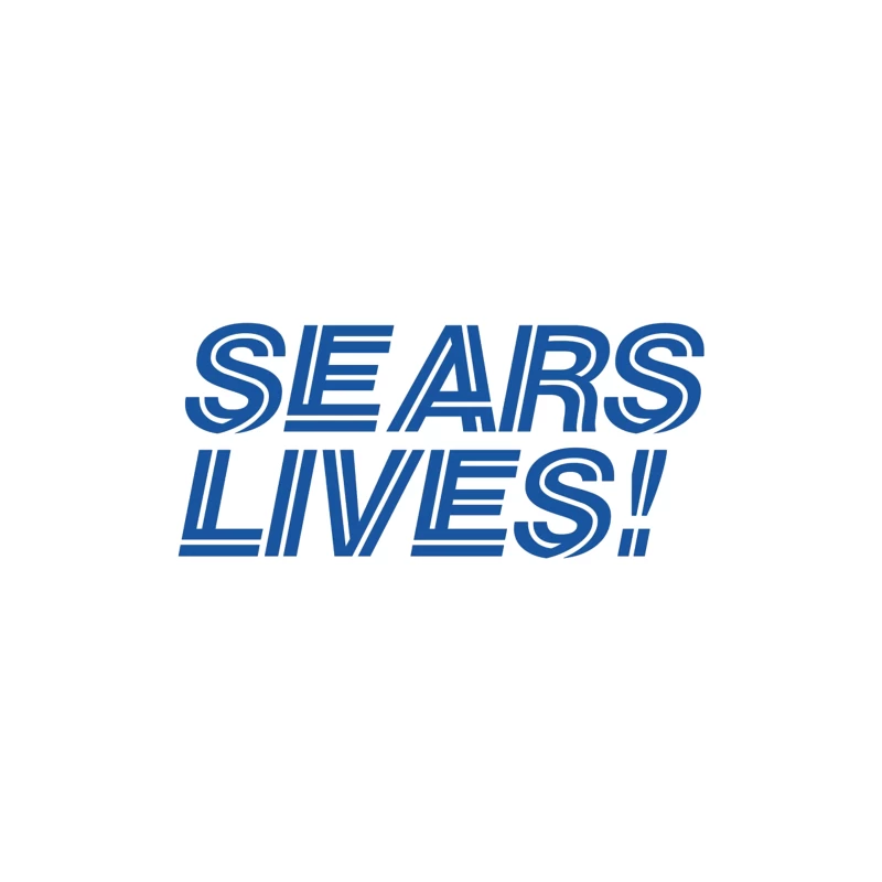 Sears Lives! Blue Text Logo Design Travel Mug