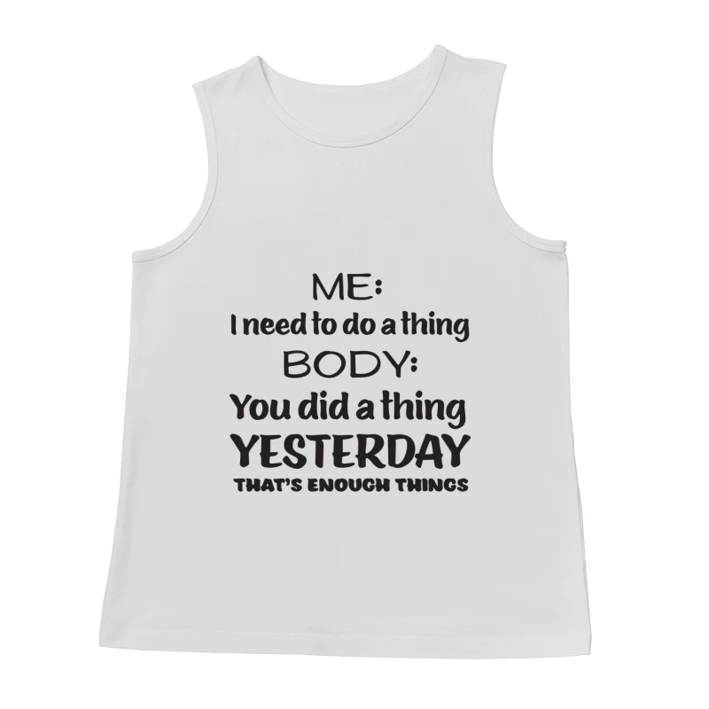 Conversation humoristique sur la procrastination Homme Débardeur