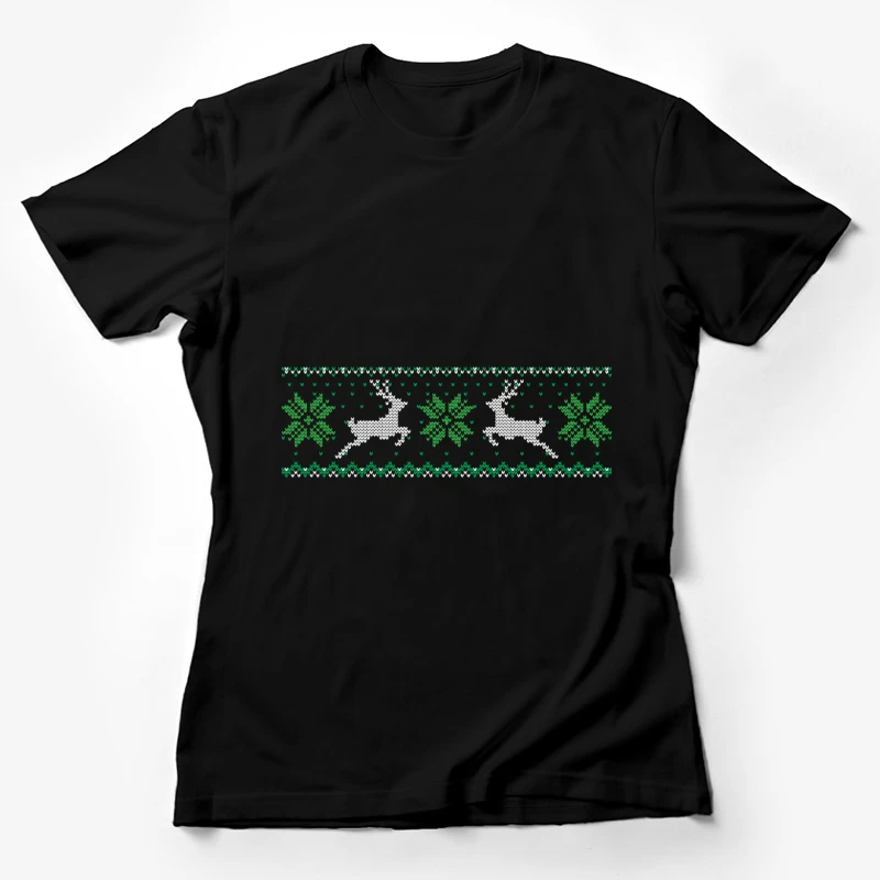 Motif de Noël avec cerfs et flocons Femme T-Shirt
