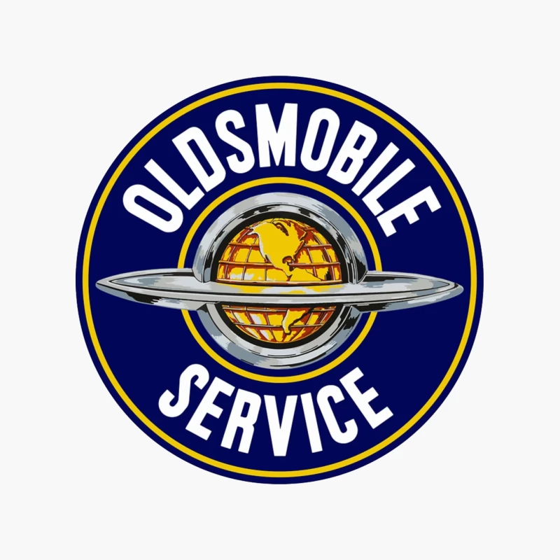 Vintage Oldsmobile Service Station Logo with Globe Design Cotton Tote Bag