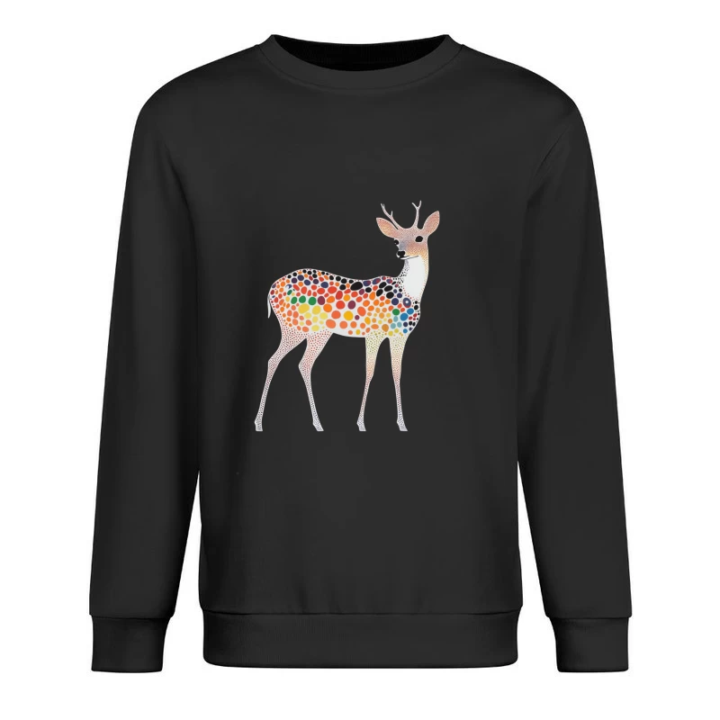 Whimsical Polka Dot Deer Illustration Male Pullover Sweatshirt
