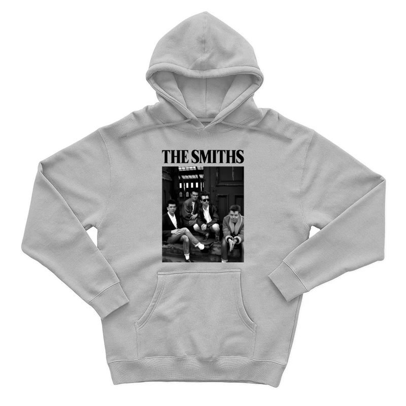 The Smiths: Iconic 1980s British Alternative Rock Band in Black and White Male Pullover Hoodie