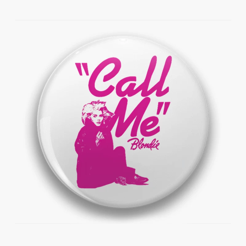 Vintage Pink "Call Me" Blondie Single Poster Pin