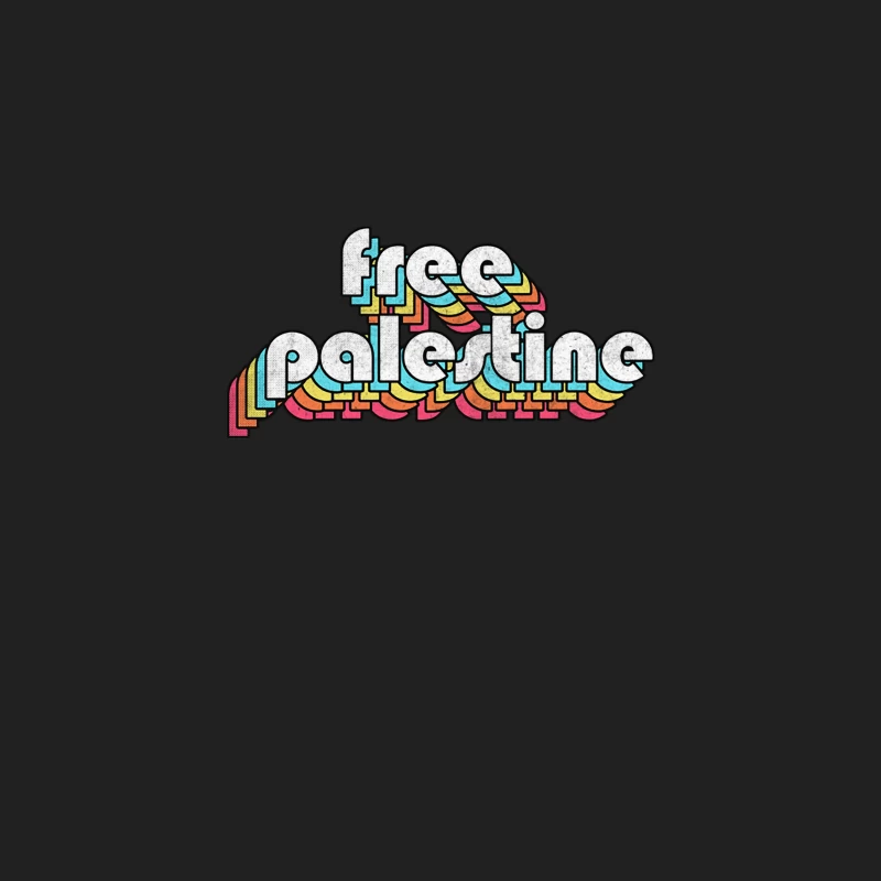 Free Palestine  Retro Rainbow Design Bucket Hat