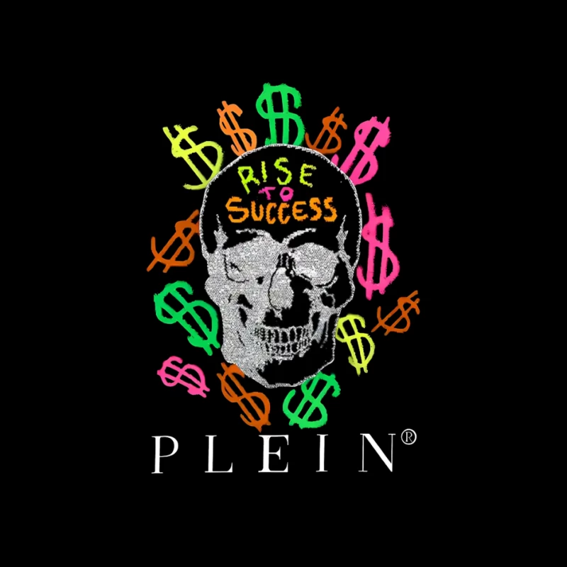 Colorful Skull Money Motivation Art: Rise to Success Pin