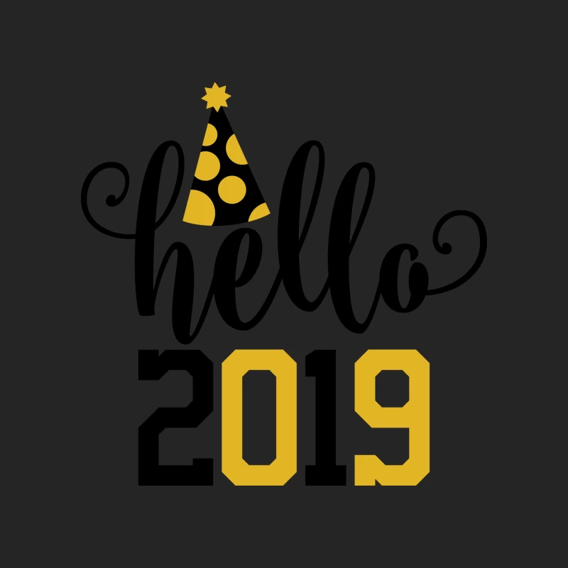 Bonne année 2019 avec chapeau festif Femme Sweat-shirt à enfiler