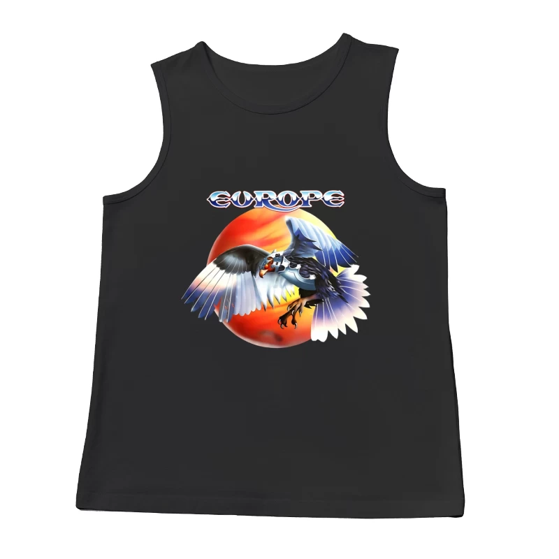 Europe Band Logo with Majestic Eagle Against Sunset Male Tank Top