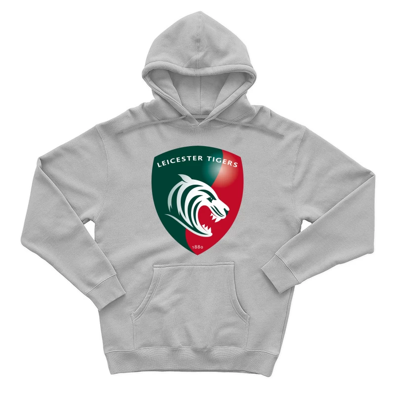 Leicester Tigers Rugby Club Official Logo Shield with Tiger Emblem Male Pullover Hoodie