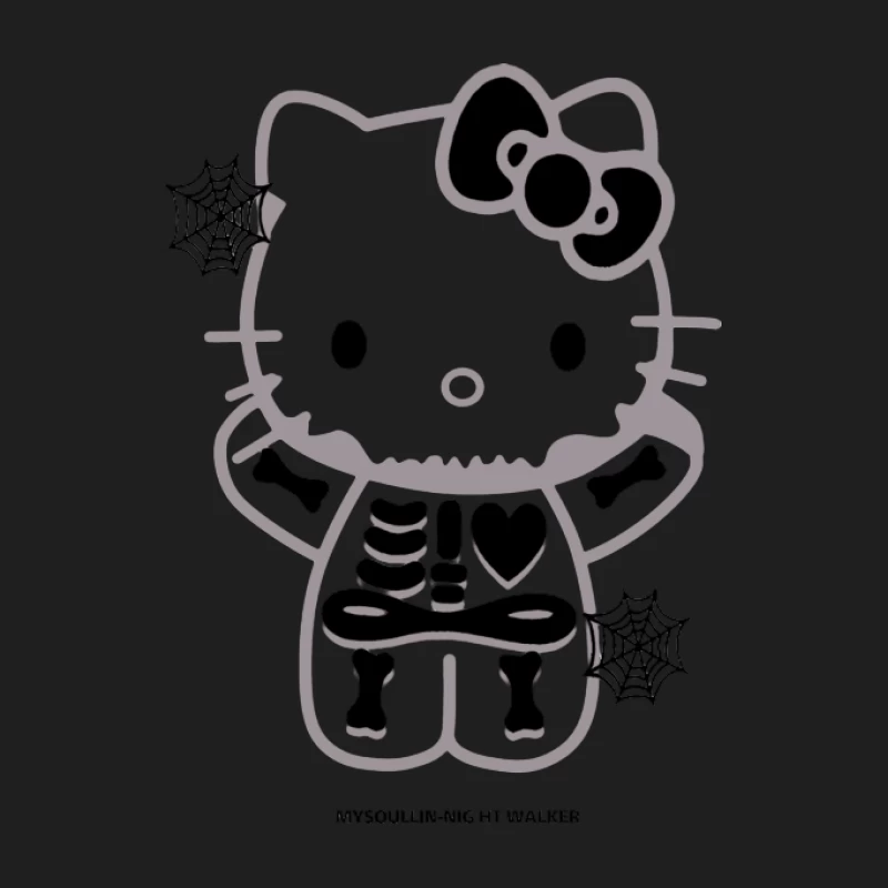 Skelett Hello Kitty Design mit Spinnennetzen Herren Tanktops