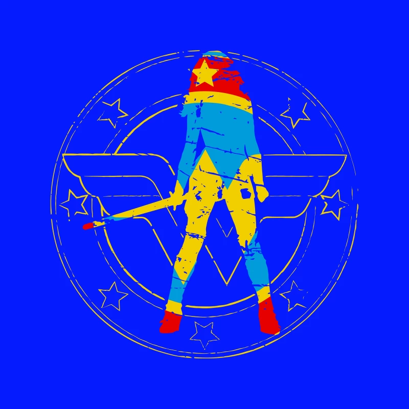 Wonder Woman Graphic Illustration Tapestry