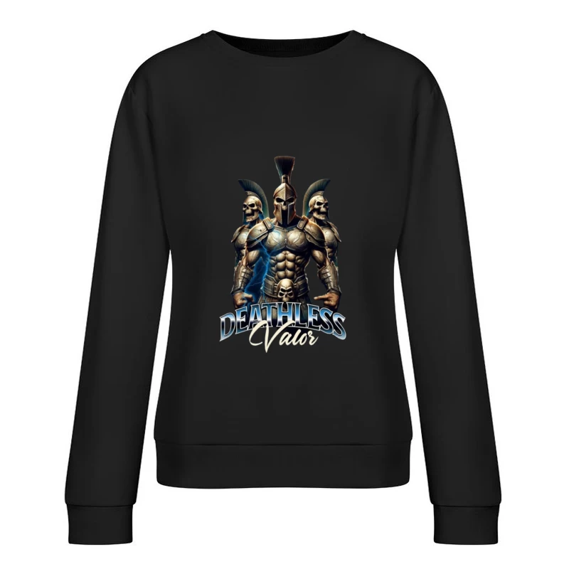 Spartan Warrior Deathless Elite with Skull Armor Female Pullover Sweatshirt