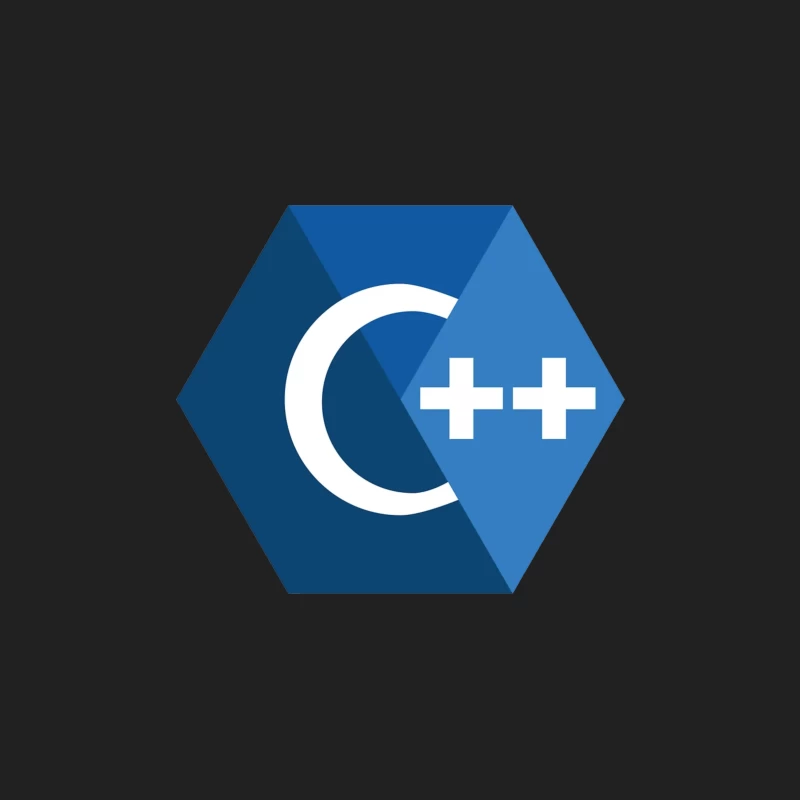 C++ Programming Language Logo in Blue Hexagon Design Bucket Hat