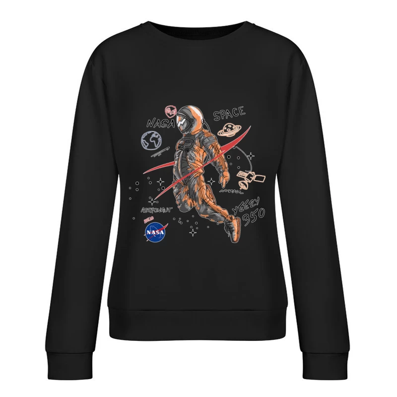Astronaut mit Yeezy und NASA-Thema im Weltraum Damen Pullover Sweatshirt