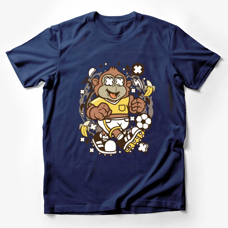 Singe joueur de football avec bananes Homme T-Shirt
