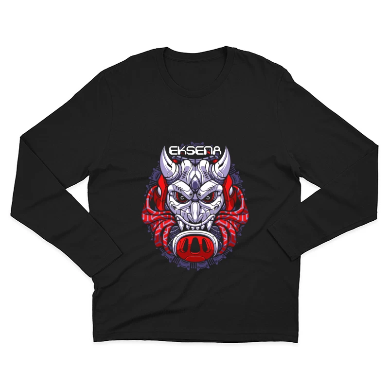 Fantasy Demon Mask Illustration Male Long Sleeve T-Shirt