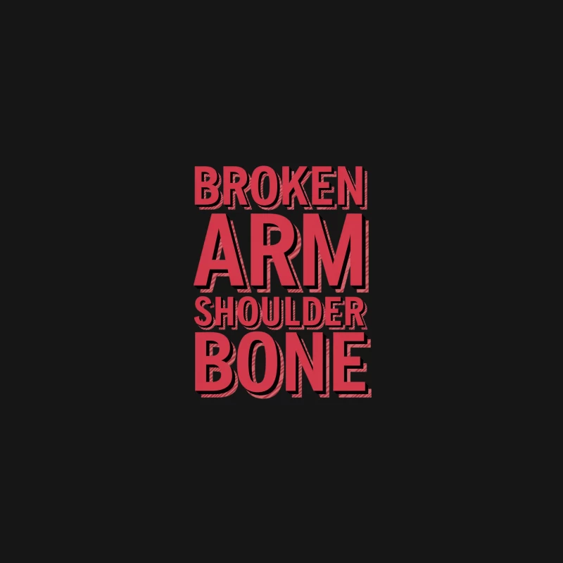 Bold Red 3D Typography: Broken Arm Shoulder Bone Desk Mat