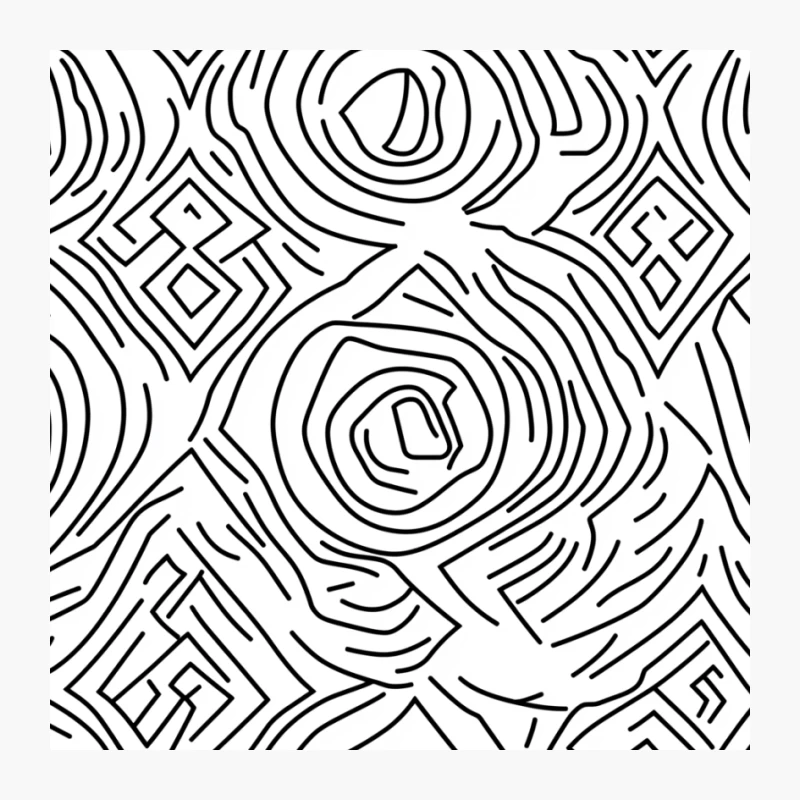 Abstract Geometric Swirl Pattern Pin