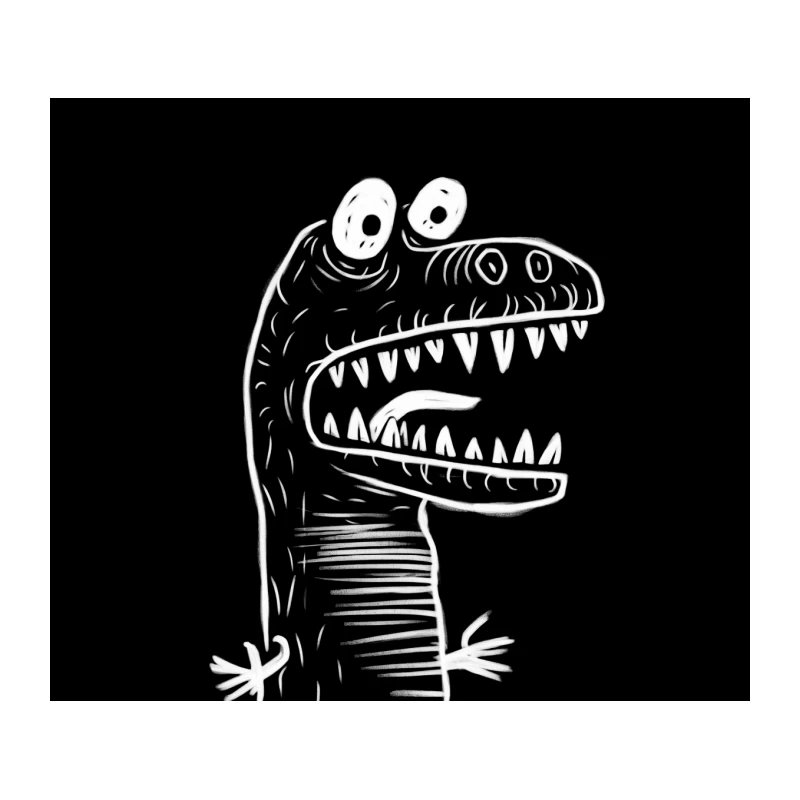 sketch dinosaur cartoon monster teeth creature Tapestry
