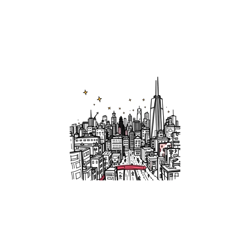 Nighttime Cityscape Illustration iPhone Case