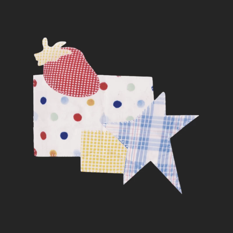 Patchwork-Muster mit Erdbeere, Stern und Punkten Damen Pullover Sweatshirt