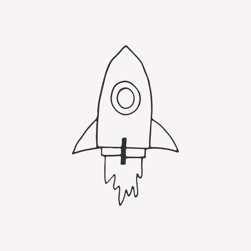 Illustration de fusée minimaliste Femme T-Shirt