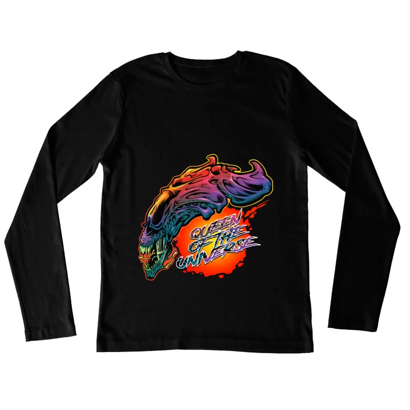 Vibrant Fantasy Creature Illustration Female Long Sleeve T-Shirt