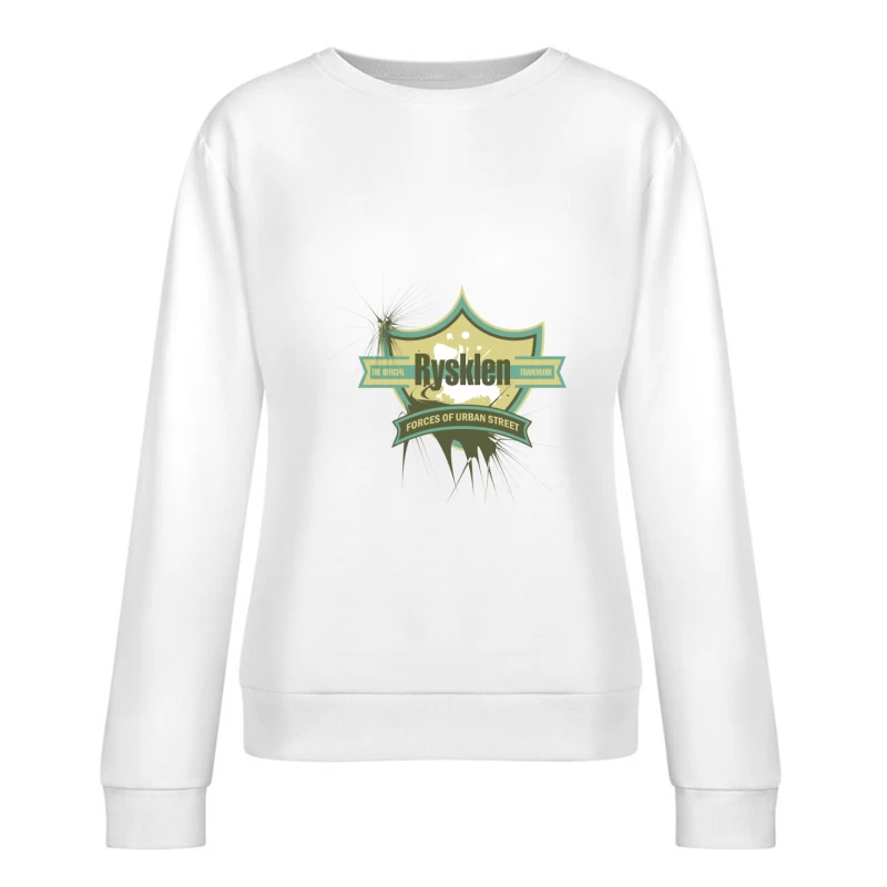 Design urbain Rysklen sur blason moderne Femme Sweat-shirt à enfiler