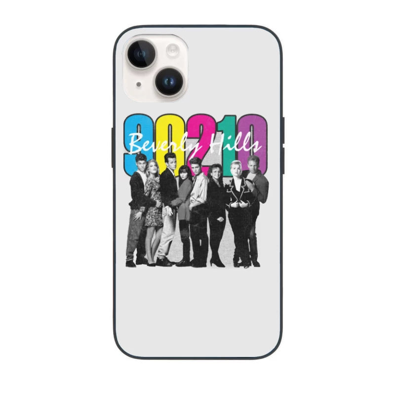 Beverly Hills 90210 Retro TV Show Cast Photo with Colorful Logo iPhone Case