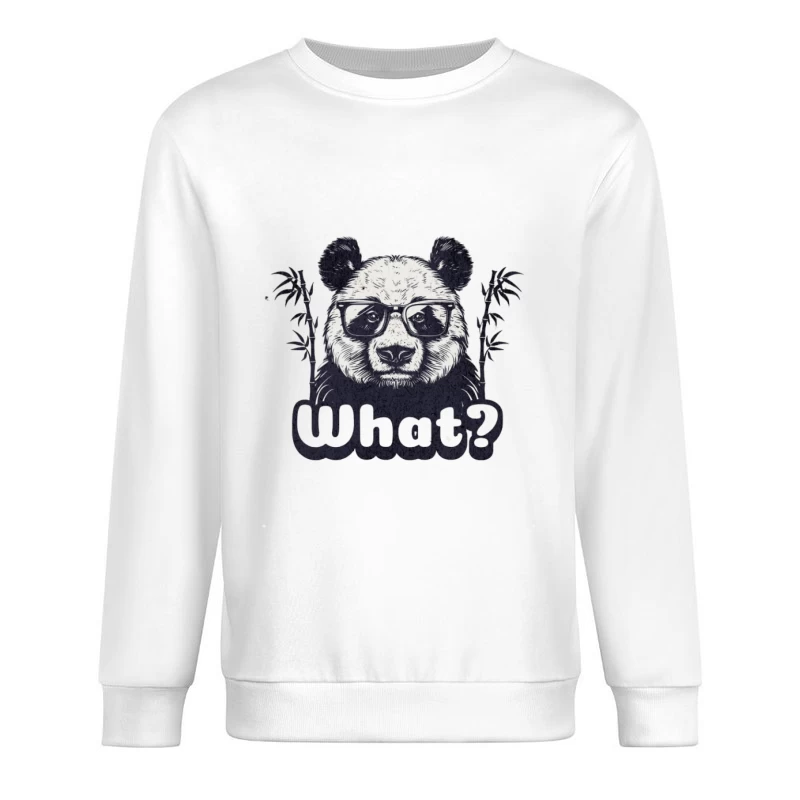 Panda avec Lunettes et 'What?' Homme Sweat-shirt à enfiler